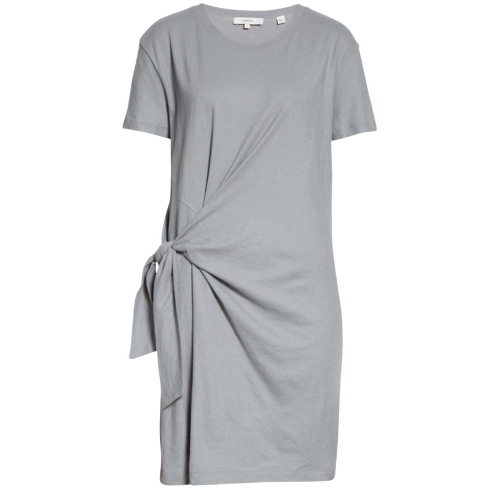 Vince Side Tie Cotton t shirt  Dress small gray